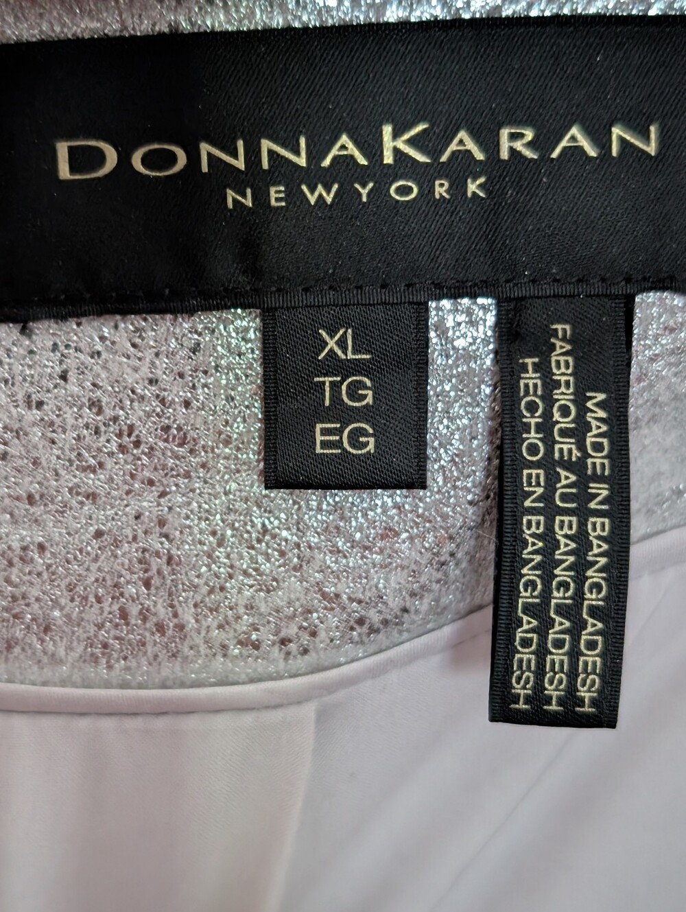 Donna Karan Sleeveless Metallic Silver Belted Vest , XL *NWT - Picture 5 of 7
